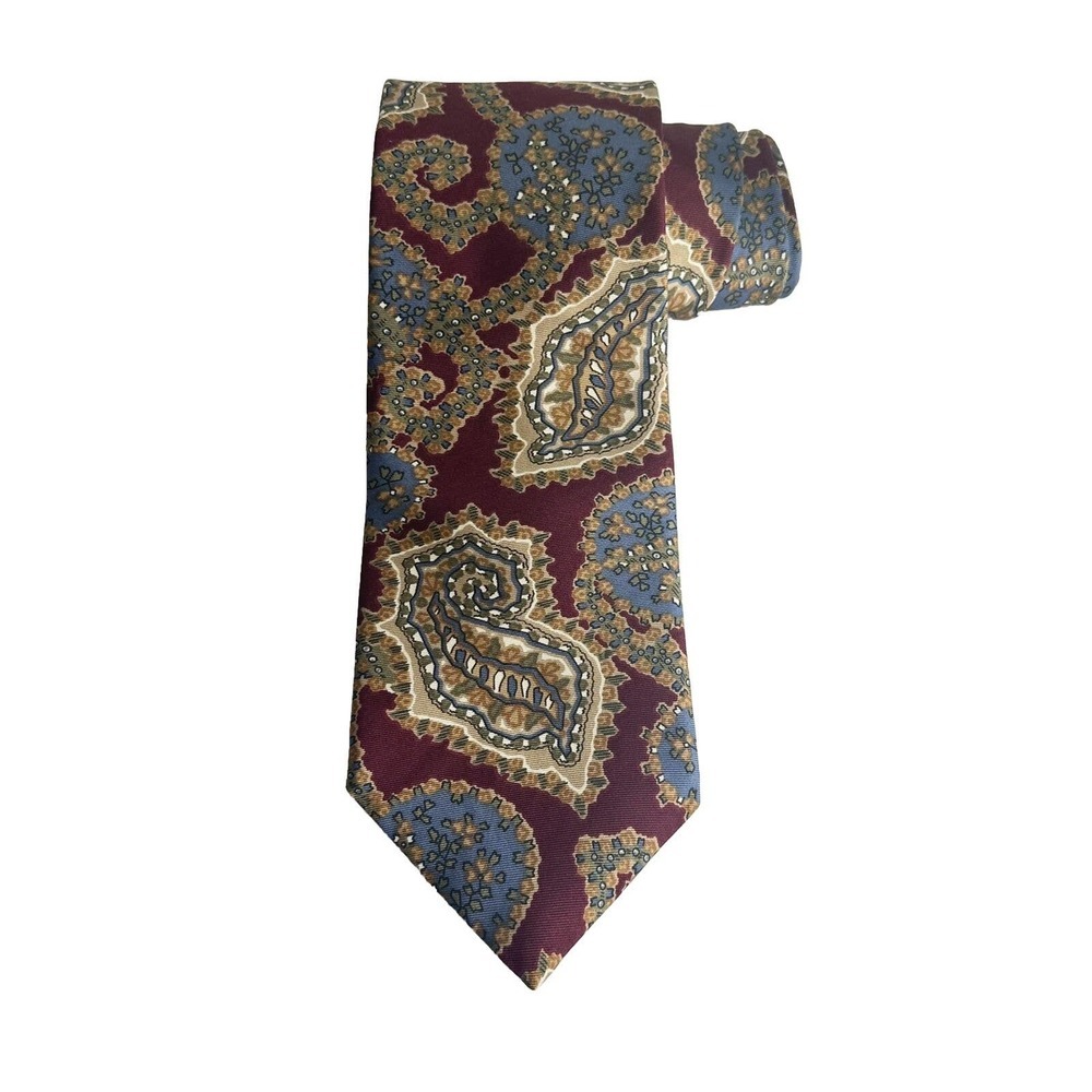 Vintage Christian Dior Men's 100% Silk Floral Paisley Art‎ Nouveau Tie USA Made
